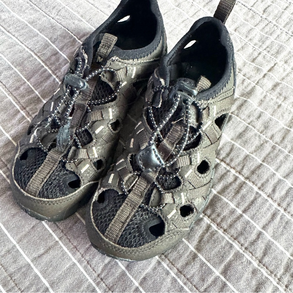 Merrell Kids Hydro Shandal ChopRock Water Sandals Black Brown Boys Size‎ 13
